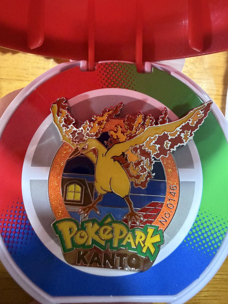 ファイヤーが出ました！！ 伝説のポケモンはバッジがキラキラしてい