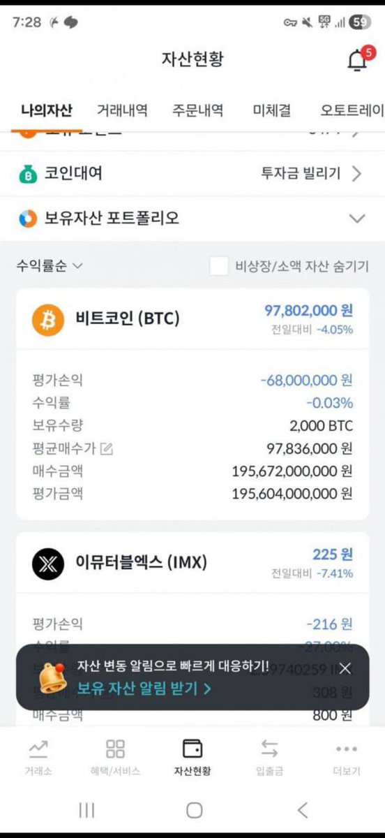 Incrypto_4's tweet photo. Bithumb reportedly made a mistake during an airdrop distribution — hundreds of users received 2,000 BTC ($132M) instead of 2,000 KRW ($1.35)…

As a result, BTC on Bithumb dropped 10% compared to other markets.
Reminder: Bithumb is South Korea’s second-largest crypto exchange.

Doubt they’ll let anyone withdraw — but at least you can take a screenshot for memories 😂