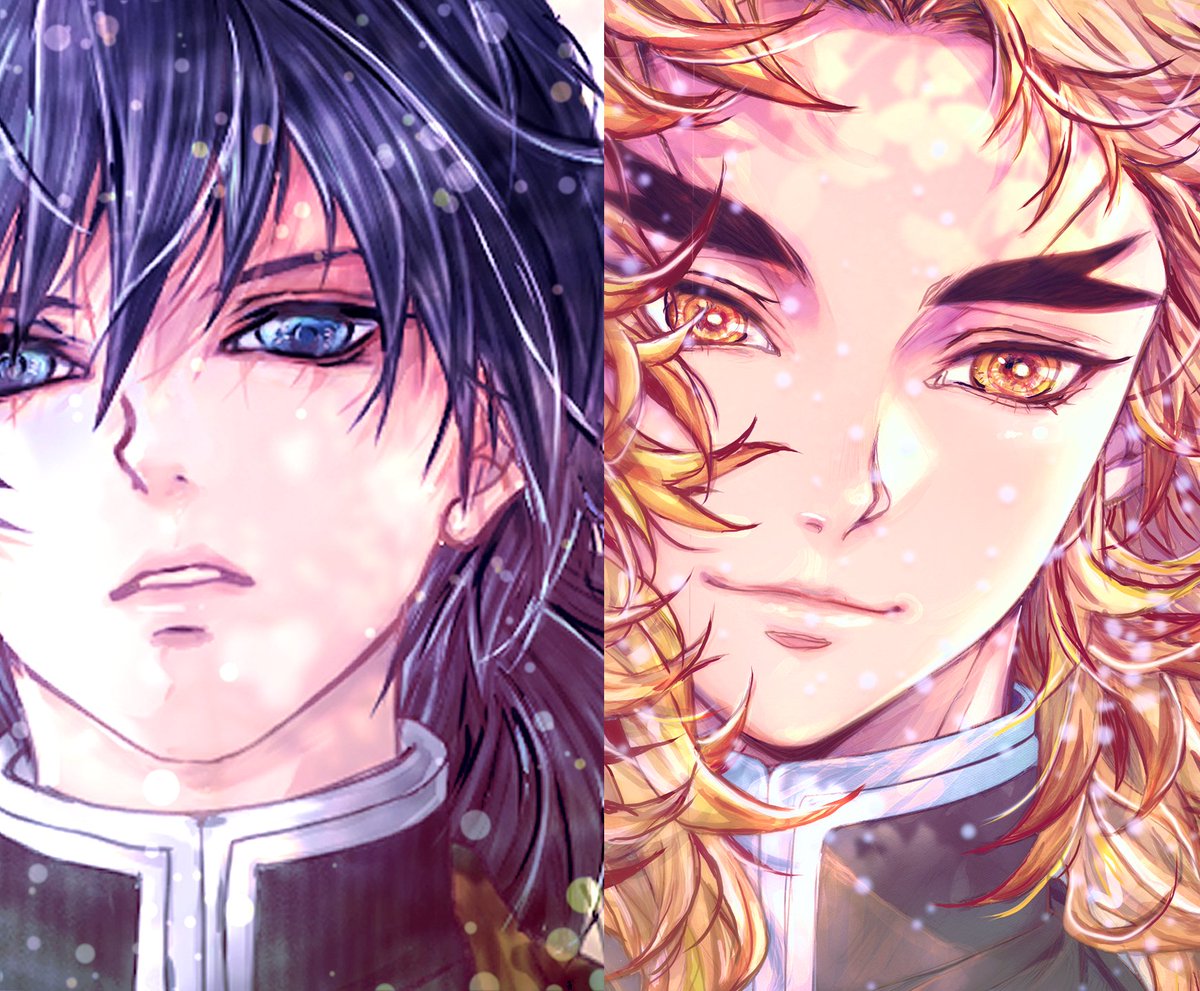 単純に、同じ調子で描いた冨岡さんと煉獄さんをならべたかっただけ