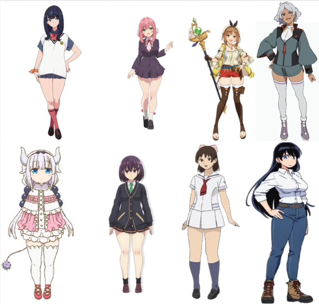 前にあげた太ももが太めなキャラたち