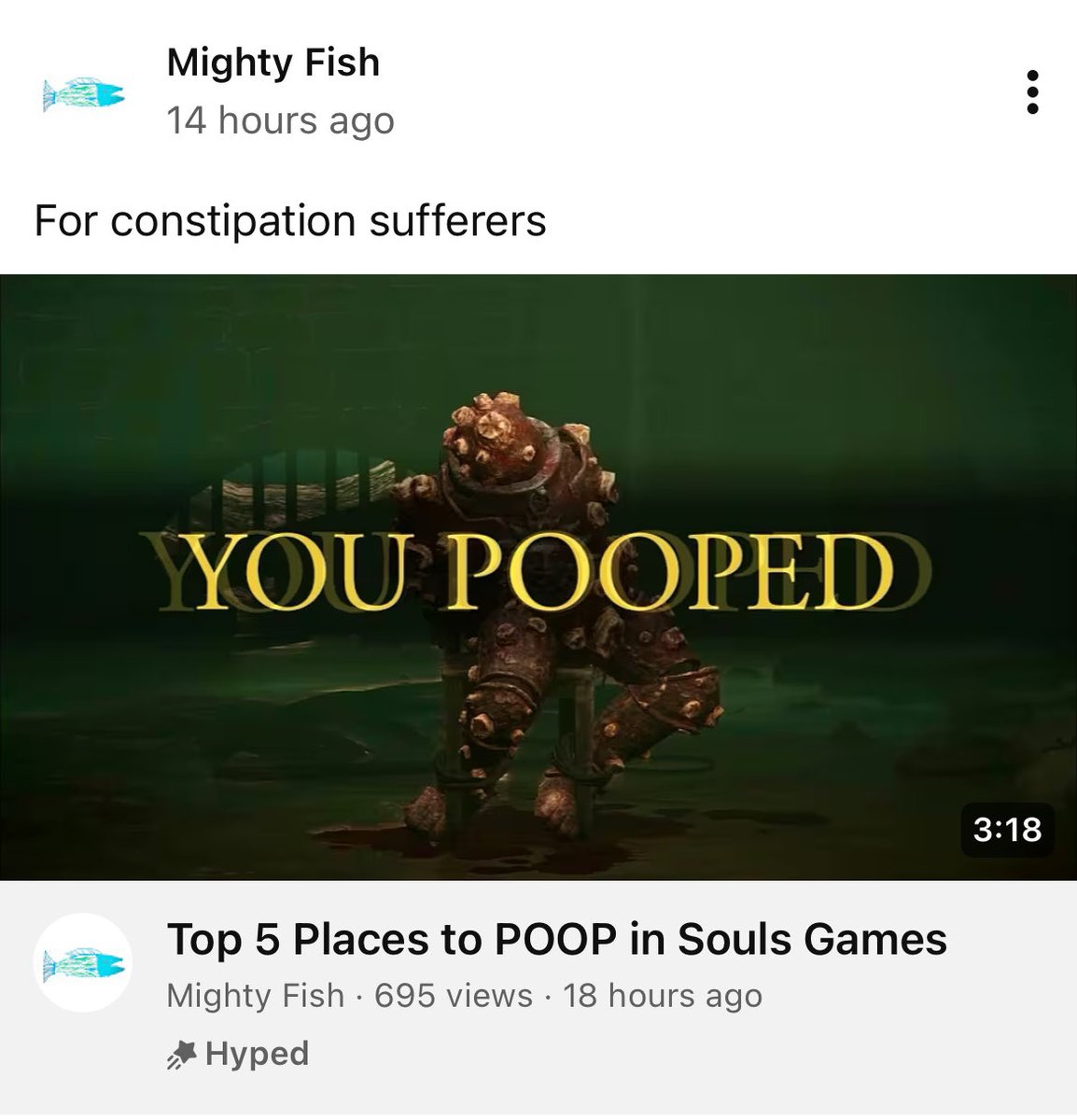 MightyFish_YT's tweet photo. I posted this. Hopefully people will understand. Poop. https://t.co/Wyl8ZiFV5m