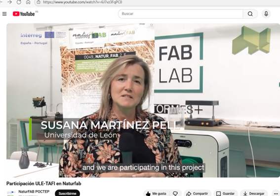 @NATURFAB publica una píldora divulgativa NaturFAB POCTEP - YouTube sobre los avances y resultados d la investigación,llevada a cabo por el socio Universidad de León en el marco del proyecto.  #poctep #interreg #ule TAFI – Instituto de Investigación e Innovación en Ingeniería I4