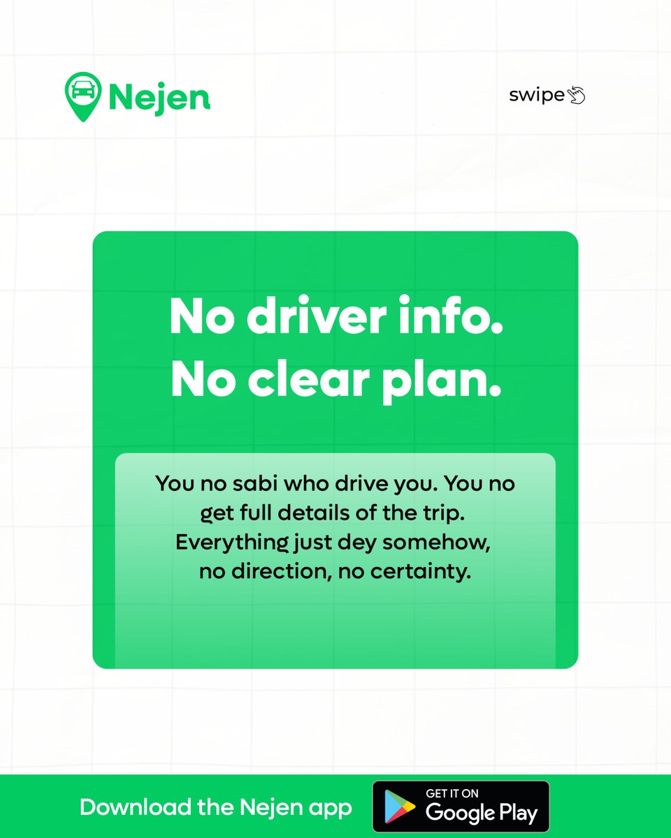 Nejenapp's tweet photo. Use nejen travel safely without any worries 💚 #nejen #nigeria #travel https://t.co/p1Z4y6Oykk