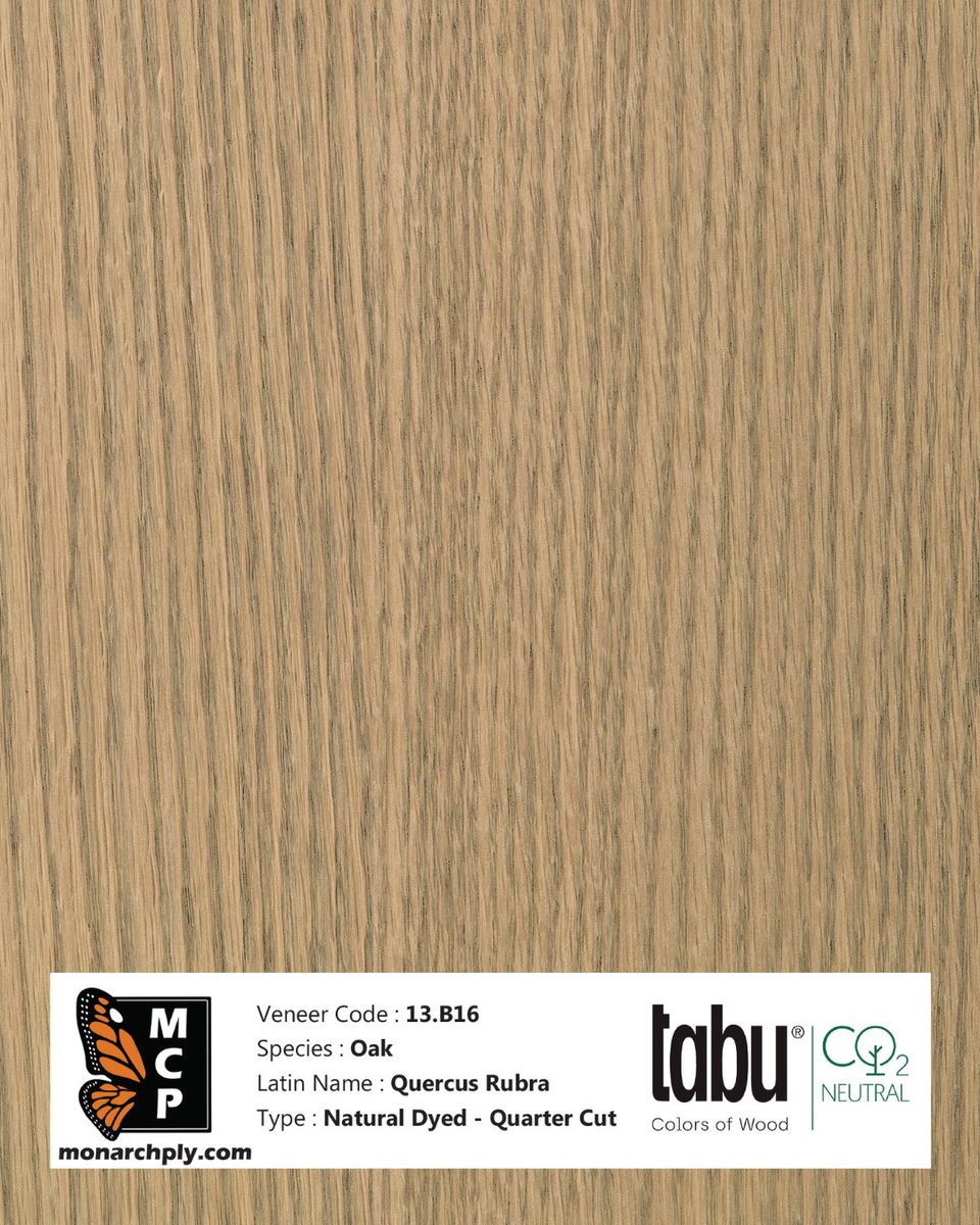 MonarchPlywood's tweet photo. TABU 13.B16 — Oak (Quercus Rubra)
Quarter-cut oak with clean linear grain and a naturally dyed finish. A restrained, architectural veneer suited for millwork, panels, and interiors where consistency and material clarity matter. https://t.co/qCx3Smw8FD