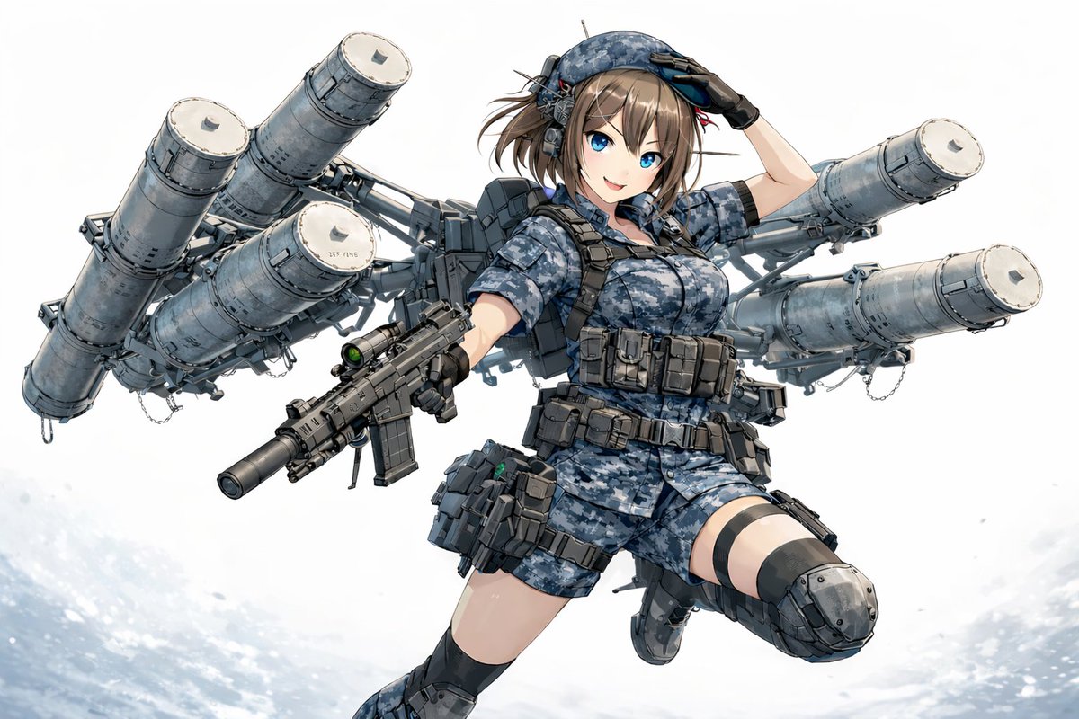 nimoyama's tweet photo. 艦これ　ミサイル護衛艦DDG179　まや　＃艦これ
90式艦対艦誘導弾 https://t.co/4u5tEqx83D