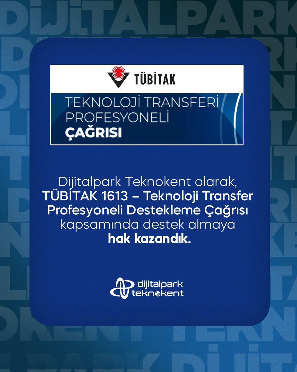 Dijitalpark Teknokent olarak TÜBİTAK 1613 – Teknoloji Transferi Profesyoneli Destekleme Çağrısı kapsamında, teknoloji transferi kapasitemizi güçlendirmeye yönelik desteği almaya hak kazandık.

Bu destek kapsamında;
Rize’de teknoloji transferi farkındalığını artırmayı,