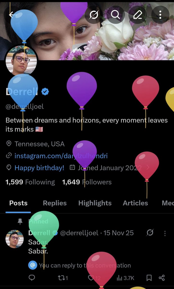 derrelljoel's tweet photo. February 6th is always my day.
Grateful for the journey, excited for what's next. 
🎂🎁

Hari ini aku ultah, dan mau berbagi rezeki buat kalian mutual yang selalu setia nemenin di sini! 🎉🎈🥳🎊

GIVEAWAY SALDO EWALLET KHUSUS FOLLOWER 🇮🇩
Total 450.000 (3 pemenang @ 150k
) – bisa ShopeePay / GoPay / DANA 

Syarat (WAJIB):  
Mutual 🇮🇩 aku
Reply ucapan ultah atau doa terbaik buat aku 

End: 7 Februari 2026 jam 06.00 AM WIB

Pemenang diumumin via quote RT & DM (pastikan DM nya Aktif)

Semangat ikutan ya, semoga rezeki kita sama-sama lancar! 

#GiveawayUlangTahun #ZonaUang #zonajajan