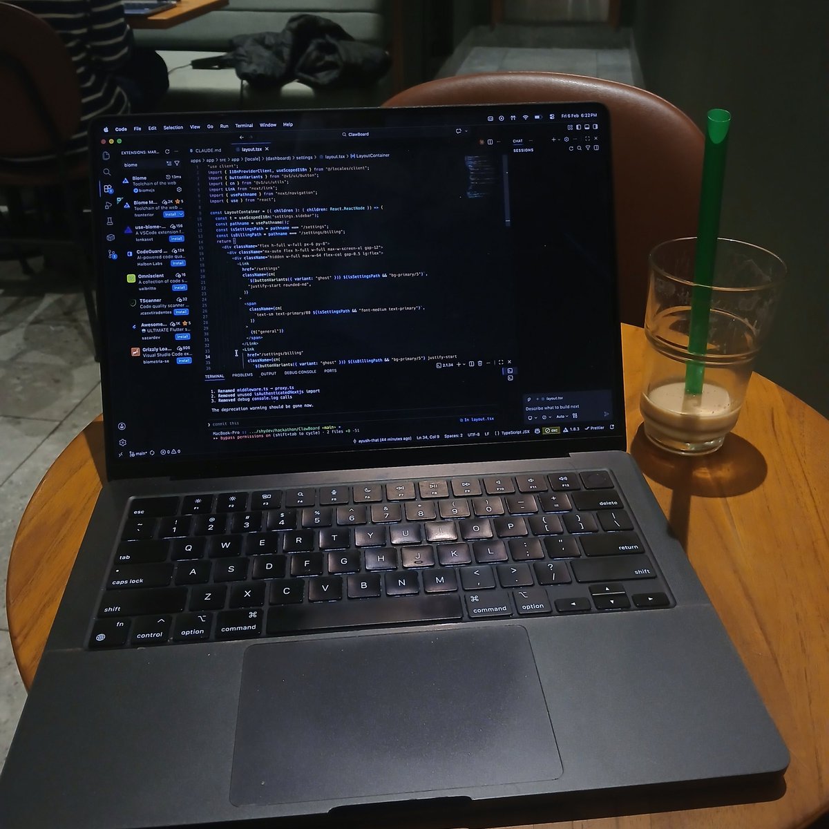 shydev69's tweet image. i've been vibe coding with opus 4.6 and gpt 5.3 codex side by side for 16 hours now. didn't even sleep, didn't eat anything, only coffee, music and prompting.