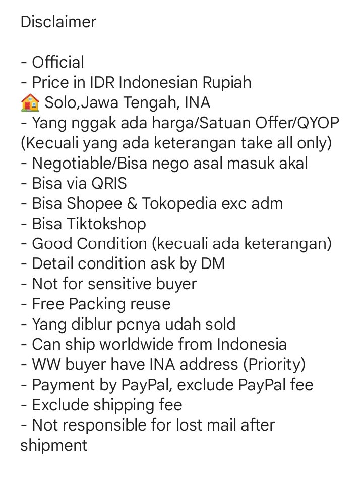 Ikka0418L's tweet photo. wts ; want to sell lfb ina

Can ship worldwide ww
Read Disclaimer 

Photocard pc
aespa Karina ningning, izone yujin chaewon, fx Krystal, Blackpink jisoo,Red velvet Joy, wjsn eunseo, Jessica Jung,Itzy yeji, fromis9 gyuri , NCT Mark,TripleS seoyeon https://t.co/13hj3qKubf