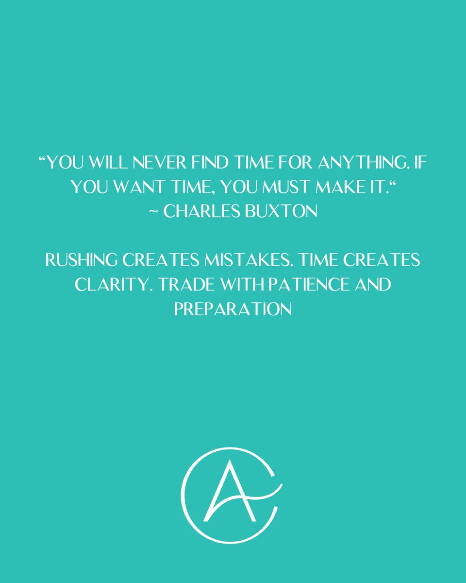 AzureCapital_'s tweet photo. "You will never find time for anything. If you want time, you must make it." ~ Charles Buxton ⏳🧠

Most trading mistakes aren’t about bad analysis, they’re about rushing. No plan. No patience. Just reacting to every candle that moves.

The disciplined trader creates space: time to analyze, time to wait, time to review. That’s where clarity is born and emotional trades disappear. 📊

In trading, time isn’t something the market gives you.
It’s something you take through preparation and focus.
#TradingPsychology #Mindset #Discipline #Patience #Crypto #Stocks