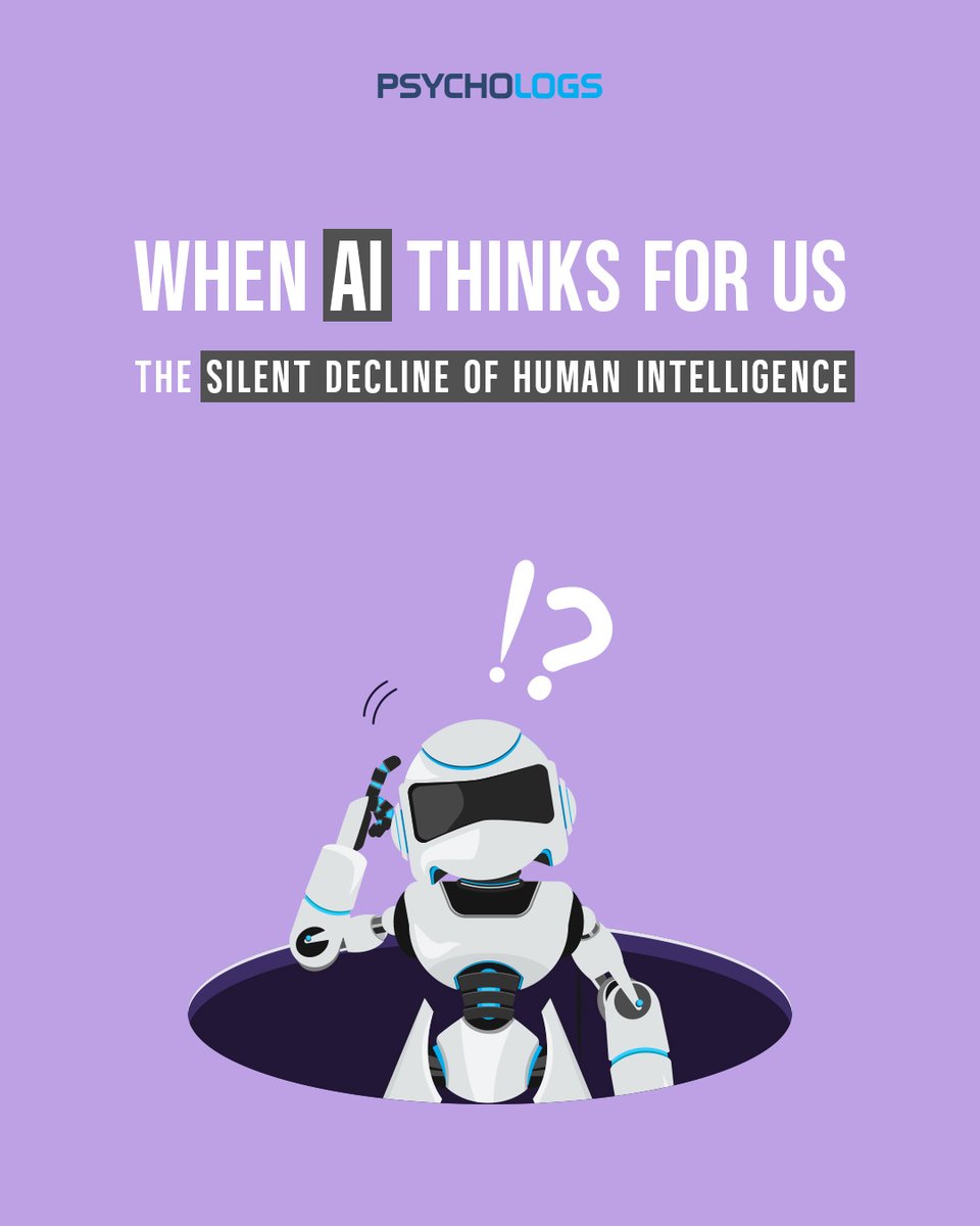 PsychologsIndia's tweet image. Convenience comes at a cognitive cost.
As AI takes over thinking, remembering, and deciding, the human brain quietly steps back. 

psychologs.com/when-ai-thinks…

#DeepThinking #CriticalThinking #HumanCognition #Neuropsychology  #BrainScience #AutomationBias #LearningPsychology