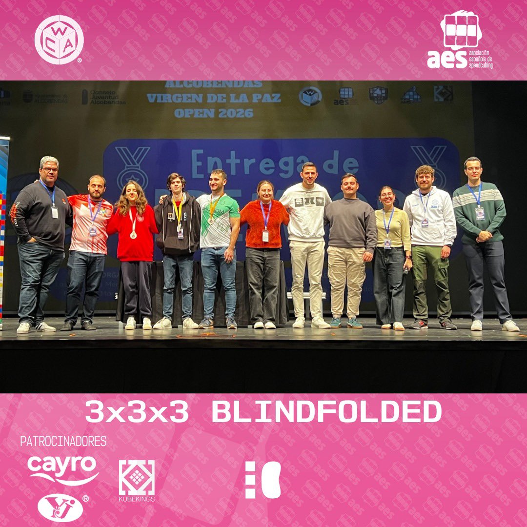 AESpeedcubing's tweet photo. ¡Aquí os dejamos los podios del Alcobendas Virgen de la Paz Open 2026! (Parte 1) https://t.co/3LmvPMXuqA