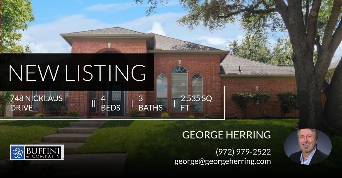 📍 New Listing 📍 Take a look at this fantastic new property that just hit the market located at 748 Nicklaus Drive in Plano. Reach out here or at (972) 979-2522 for more information

George Herring
RE/MAX DFW Associates 
6959 Leba... homeforsale.at/748_NICKLAUS_D…