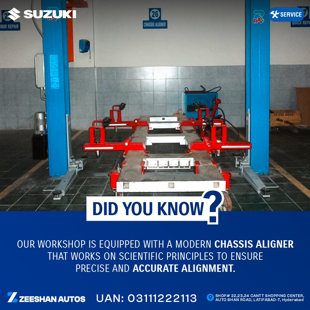 Zeshan Auto Did you know? Zeeshan Autos uses advanced chassis alignment technology ...