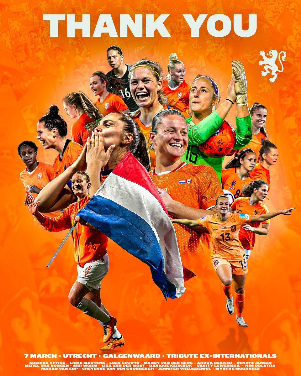 oranjevrouwen's tweet photo. 𝐓𝐡𝐞𝐢𝐫 𝐥𝐞𝐠𝐚𝐜𝐲. 𝐎𝐮𝐫 𝐭𝐫𝐢𝐛𝐮𝐭𝐞.🧡 🇳🇱

On March 7, after the World Cup qualifier #NEDIRL, we honour our legends. Be part of it in Utrecht! 🙌

#NothingLikeOranje #FIFAWWC https://t.co/fhfbog7lJ5