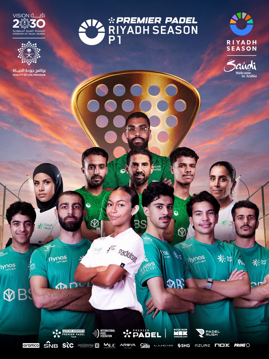 أبطالنا السعوديون المشاركين في بطولة موسم الرياض بريمير بادل P1 😎🔥

9 – 14 فبراير 🗓️

احجز الآن 🎟️
webook.com/ar/events/prem…￼