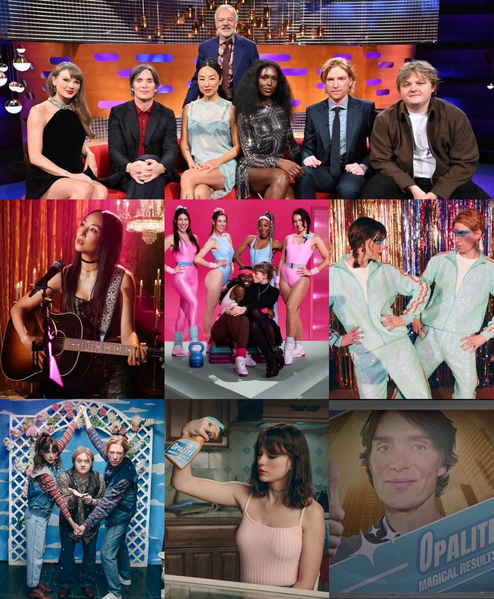 All of the guests from Taylor Swift’s latest appearance on ‘The Graham Norton Show’ are starring in the "Opalite" music video.

Greta Lee
Jodie Turner-Smith
Domhnall Gleeson
Lewis Capaldi
Graham Norton
Cillian Murphy