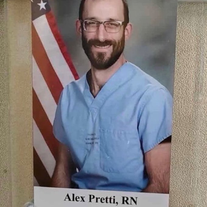 🚨 Trump MURDERED an ICU nurse THEN called him a terrorist!

Alex Pretti saved lives for a living!!

Trump repaid this American citizen by pumping 10 BULLETS into him and is now lying about it.

Anyone who supports this brutal lynching should be considered an accomplice and dealt