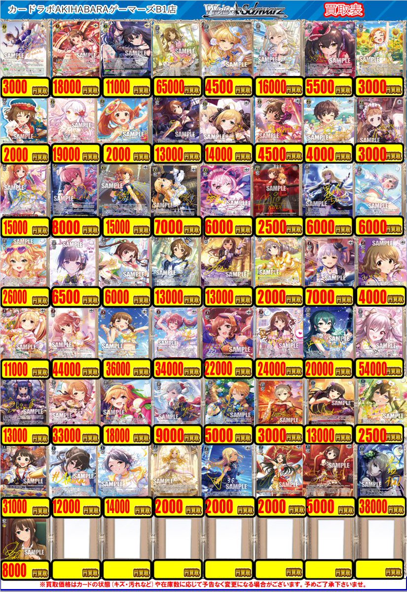 ヴァイスシュヴァルツ 買取情報】 最新弾 リフレクション・スター 本田