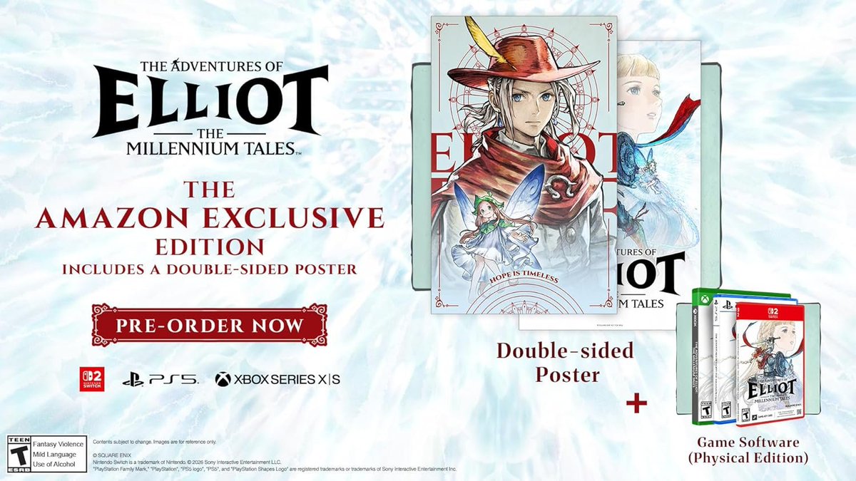 Re2Luck's tweet image. Preventa The Adventures of Elliot: The Millennium Tales - Amazon Exclusive Edition US$59.99 en Amazon.

PS5 amzn.to/45PXd4e
XSX amzn.to/4aiOdWT
NS2 amzn.to/3O8tBsM
