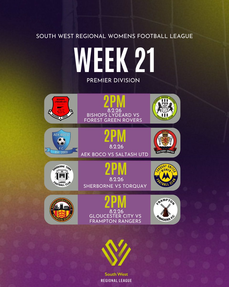 South West Regional Womens Football League tweet media