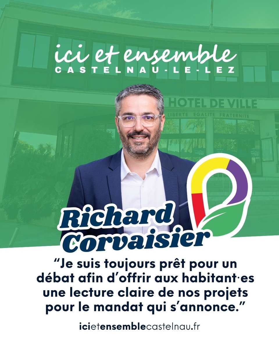 « Je répondrai favorablement à toute proposition de débat avec l’ensemble des candidat•es pour éclairer les habitant•es sur les enjeux municipaux. À noter dans vos agendas, notre grande réunion publique "ici et ensemble" le 16 février à 19h au Kiasma. » Richard Corvaisier