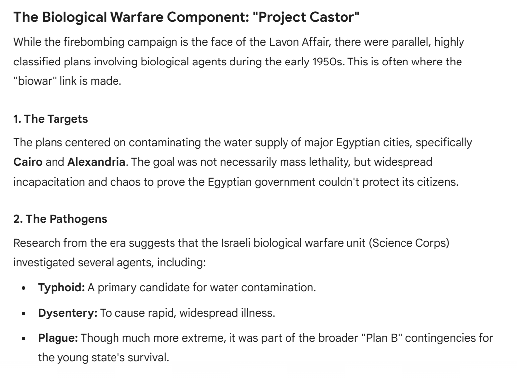 Bill_Owen's tweet photo. @georgegalloway Few remember the Israeli biowar plan called
#ProjectCastor (the castor bean produces Ricin, a super toxin)
Operation Susannah was a 1954 Israeli "false flag" operation. The operation is infamous for its use of firebombs and sabotage but "biowar" component has been memory-holed. https://t.co/BASI5aFFx3