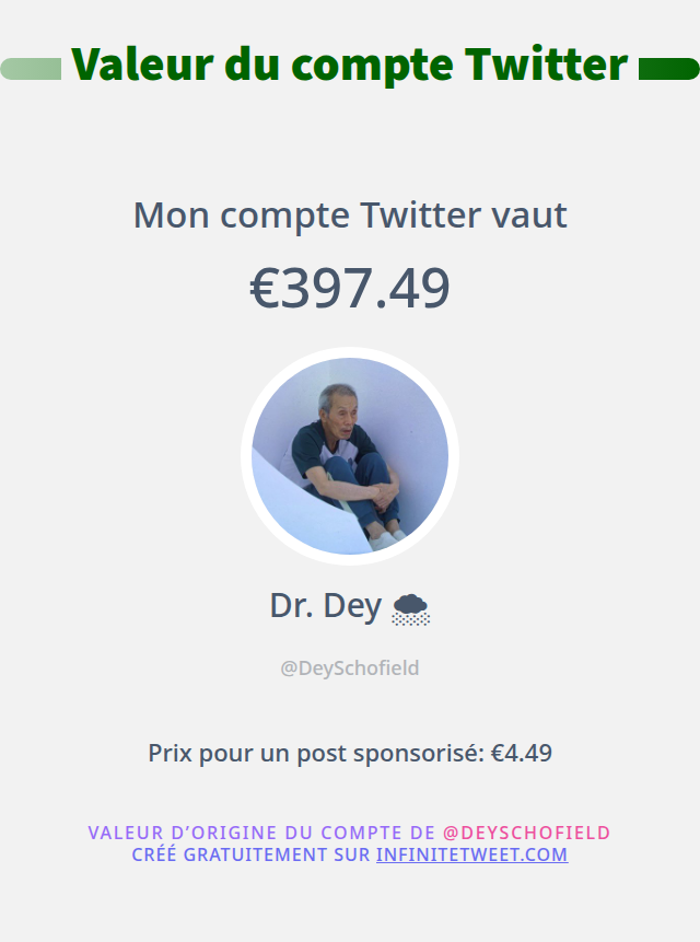 Mon twitter vaut: €397.49

➡️ infinitetweet.me/account-worth?…