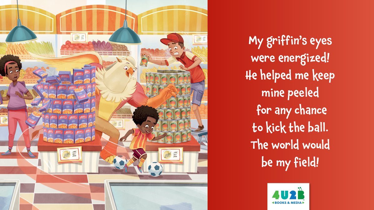 When confidence kicks in, even the grocery store turns into a soccer field. Robby and his Griffin see possibility everywhere. "There’s a Griffin on My Back," book three in the #MightyMoods series by Meredith Rusu, arrives next month! #GriffinonMyBack amzn.to/48tMmyP