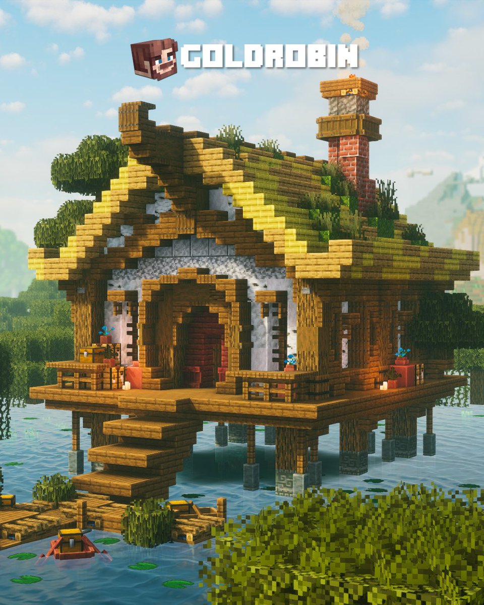 xGoldrobin's tweet photo. I built a Swamp Hut in Minecraft! 🏡 #minecraft #minecraftbuilds https://t.co/tmFLM5h7jM