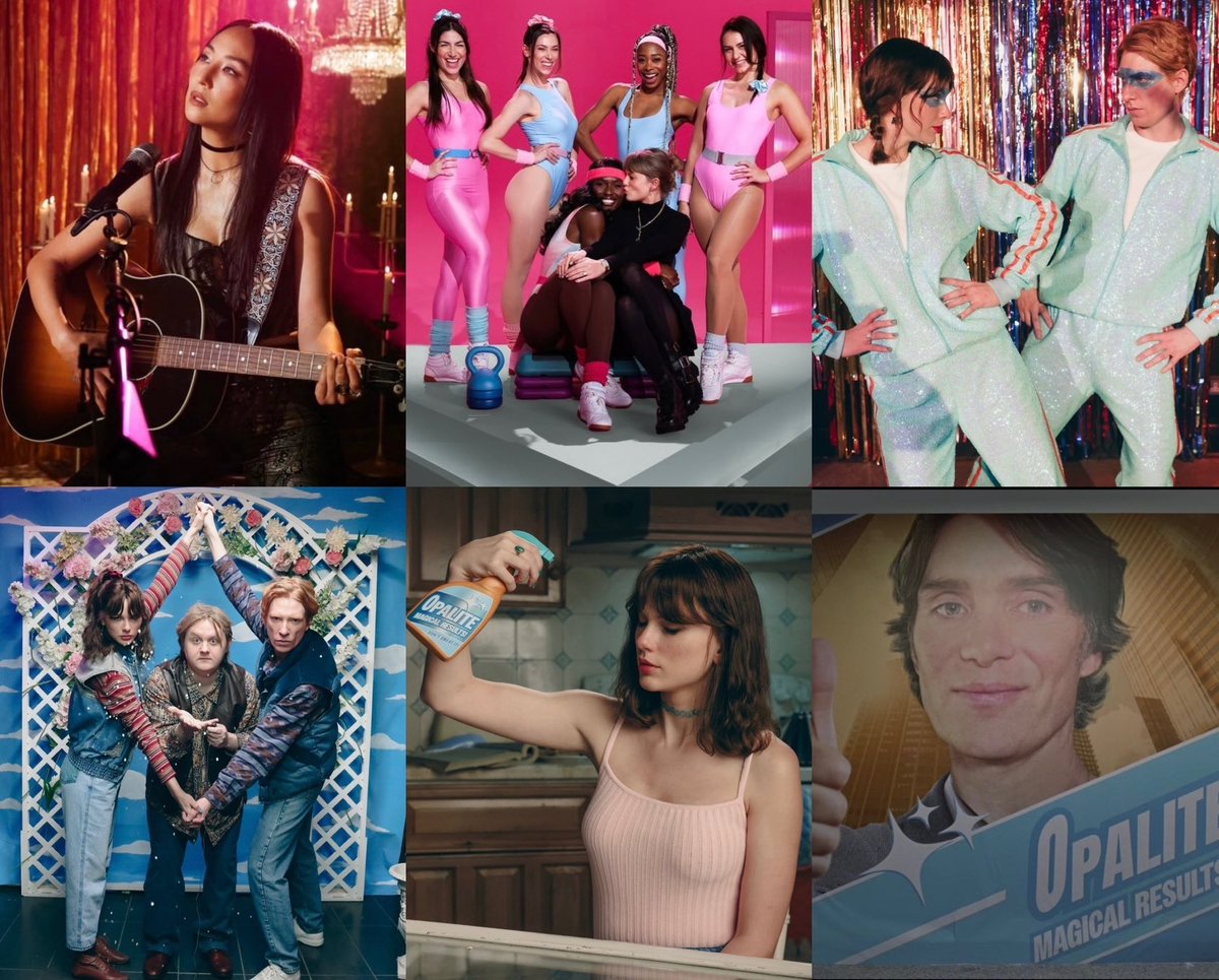 TheSwiftSociety's tweet photo. 🚨| Cameos in "Opalite" music video:

- Greta Lee
- Jodie Turner-Smith
- Domhnall Gleeson
- Lewis Capaldi
- Graham Norton
- Cillian Murphy https://t.co/Ioi1rQGJzt