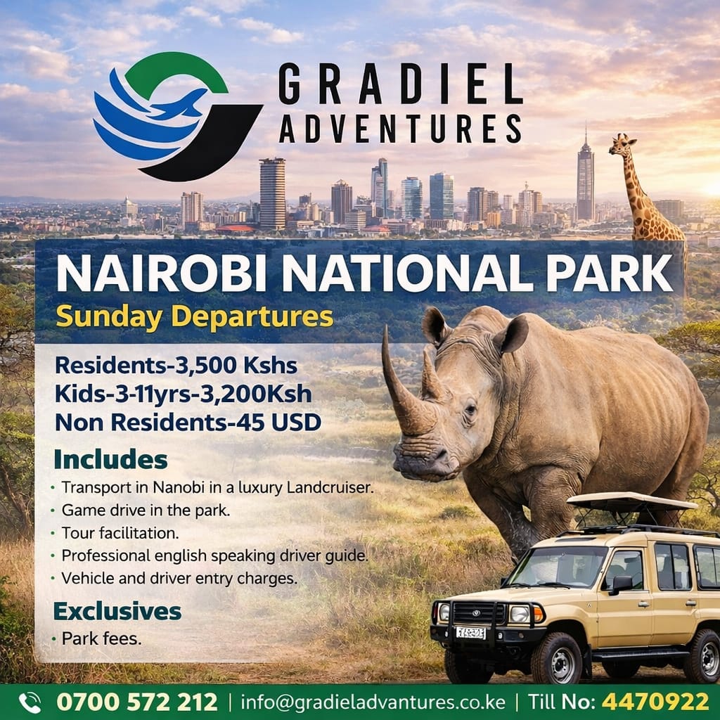 gradieltours's tweet photo. Experience Wildlife Right Next to the City!

📞 Call / WhatsApp: 0700 572 212
📧 info@gradieladventures.co.ke
#NairobiNationalPark #NairobiSafari #KenyaDayTrips #SundaySafari #WildlifeNearCity #KenyaWildlife #SafariDealsKenya #GradielAdventures #ExploreNairobi #KenyaTravel https://t.co/i6LPXCLy4N