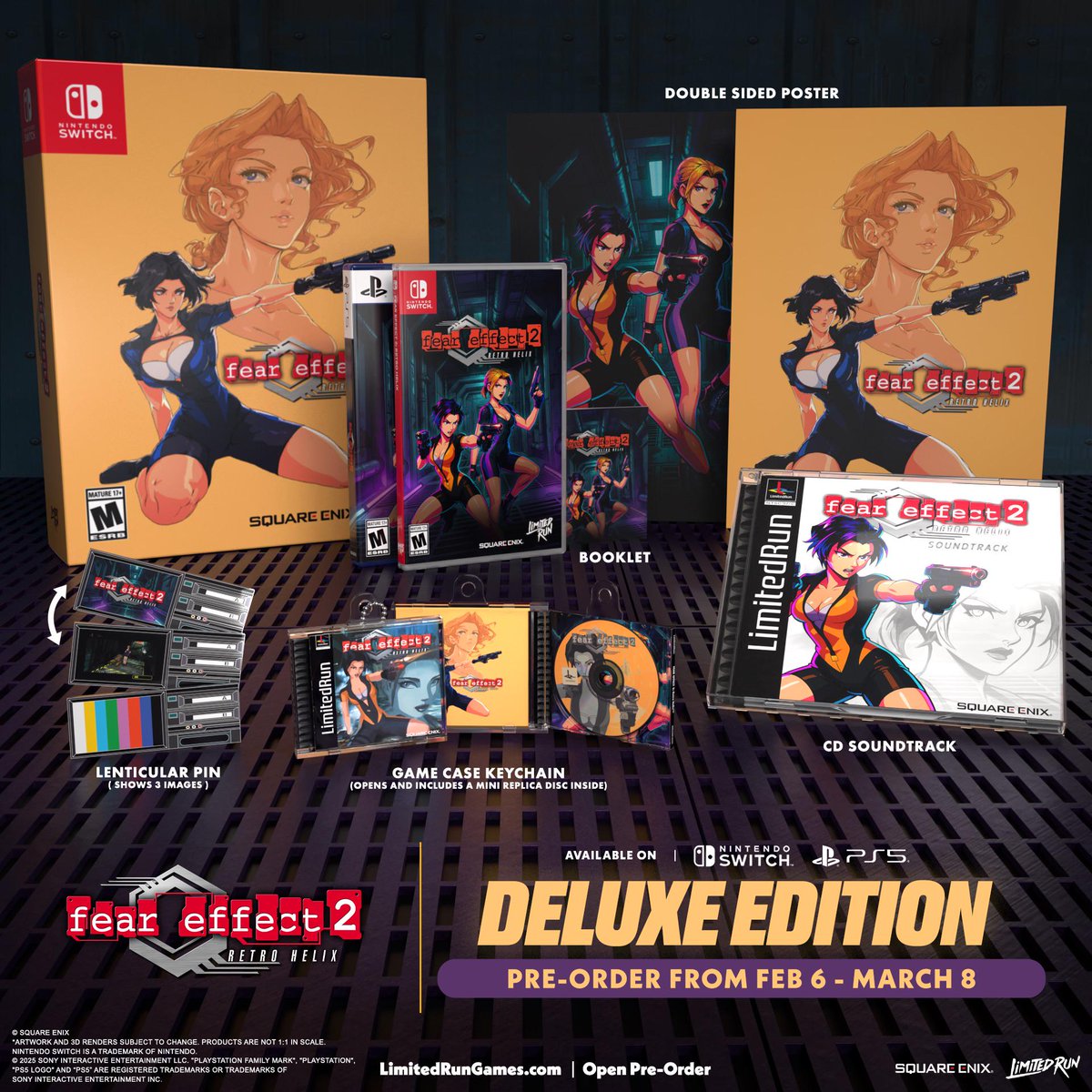 FearEffect's tweet image. #limitedrun #feareffect #preorder #fe2 #retro #switch #ps5 

Return to 2048 Hong Kong in the groundbreaking prequel that defined style and mature storytelling for a generation.

limitedrungames.com/products/fear-…

@LimitedRunGames