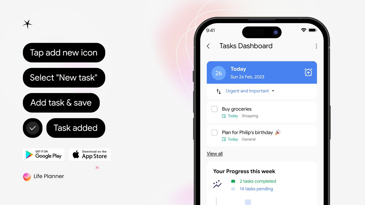 All your tasks in one place. ✅
Life Planner helps you organize, track, and prioritize your day—so nothing falls through the cracks.

Download on Google Play thelifeplanner.co/play/x
or App Store thelifeplanner.co/apple/x