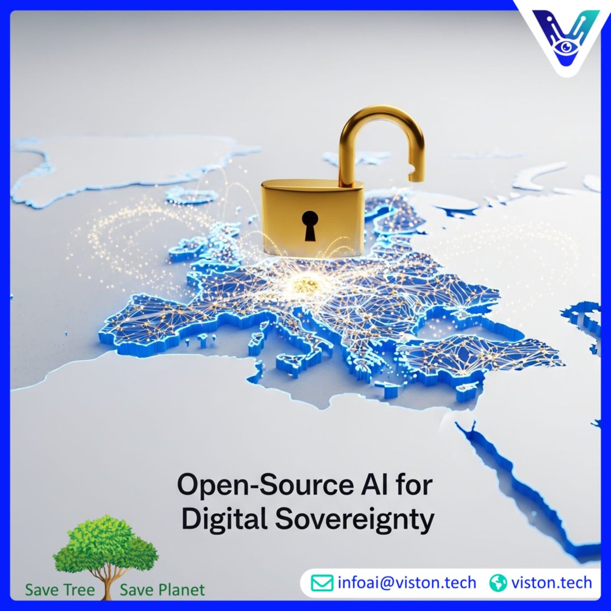 VistonAi's tweet photo. 🇪🇺 Europe's open-source AI: A masterstroke for digital sovereignty. Fosters innovation, transparency, and avoids vendor lock-in. #OpenSource #AI #DigitalSovereignty https://t.co/SEZ6ziZyLs