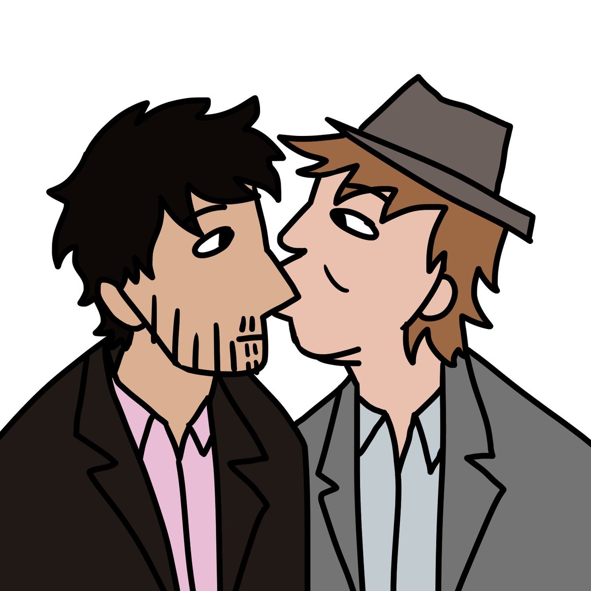 garlgarlic's tweet image. I distinctly remember a reaction image that looked like this but I couldn’t find it. Here it is recreated from memory with Matt and Jay