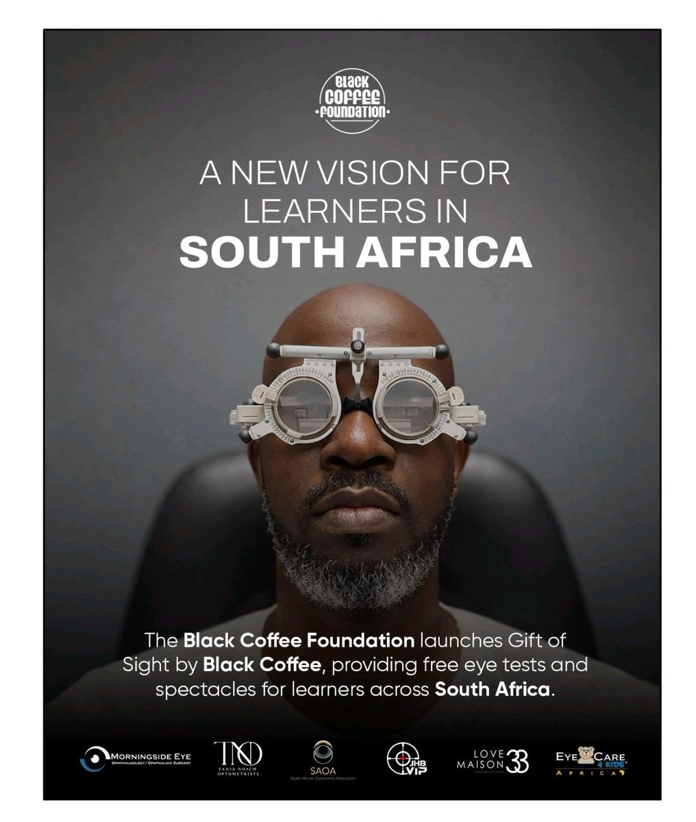 DJ Black Coffee, through his Foundation has launched a dedicated children's eye-testing programme aimed at improving access to eye care for learners across South Africa

The Gift of Sight by Black Coffee initiative officially begins on Monday, 09 February 2026 in Soweto at