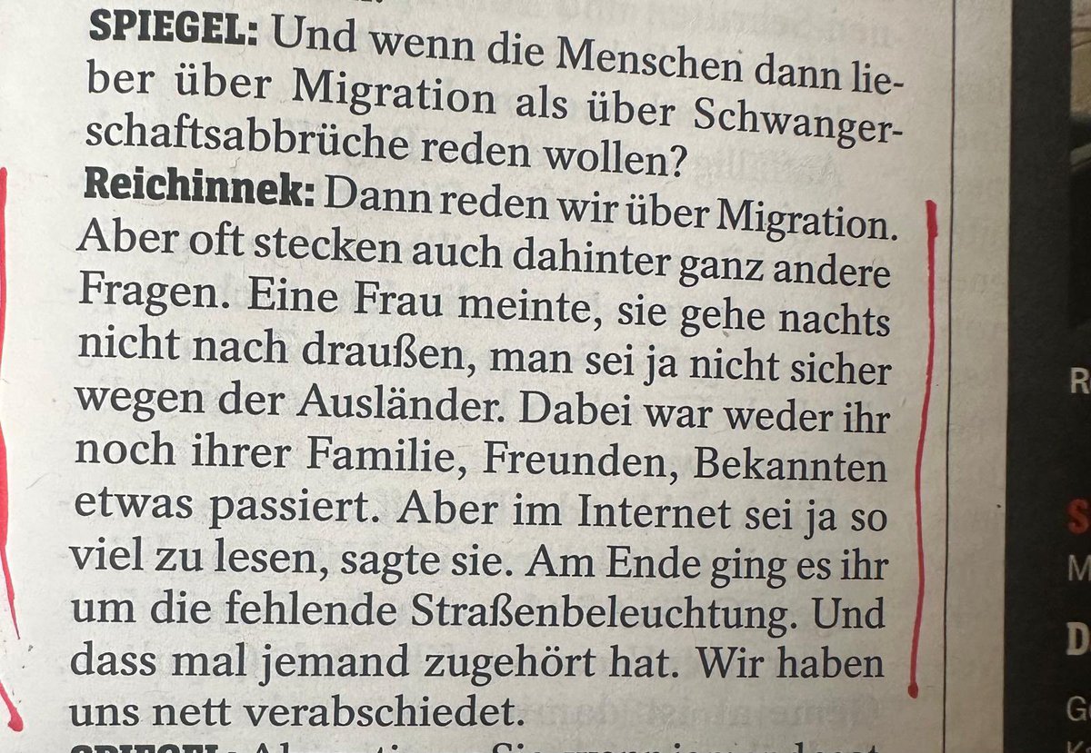 Das eigentliche Problem ist die fehlende Strassenbeleuchtung. Und Menschen dürfen erst dann Angst haben, wenn ihnen oder ihren Freunden selbst schon was passiert ist
