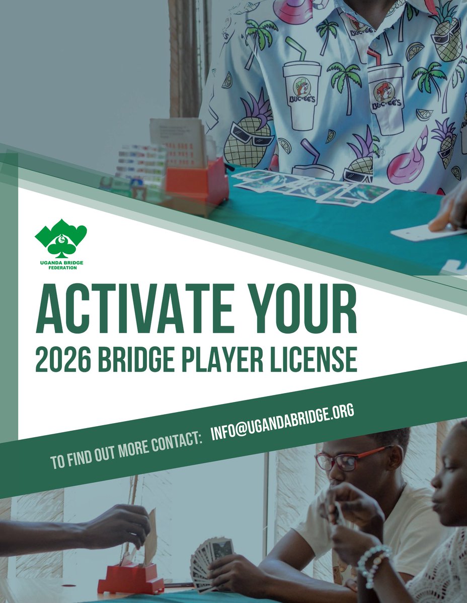✅The New Competition Season is Upon us. 

✅Activate your 2026 License to be ready for all UBF Competitions and Programmes
National Bridge league #NBridgeL