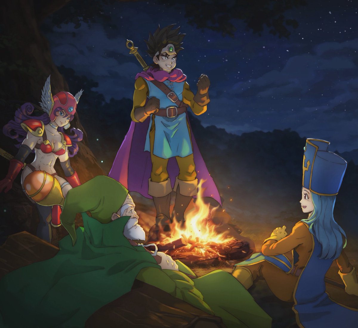 bluezald's tweet photo. a little fanart that I did after playing a few hours in #dragonquest3 

animeart #fanart #digitalart #illustration https://t.co/B0d9O6vV22