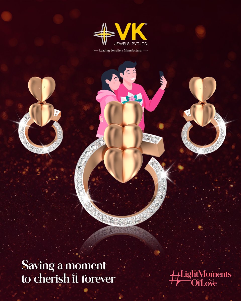 VKJewelsPvtLtd's tweet image. Some moments are too special to pass by
so you capture them, wear them, and cherish them forever.

To explore the Valentine Collection, connect with us at 📞 +91 90817 03200

#valentinecollection #vkjewels #pendantset #goldjewellery #lightweightjewelry #jewellerymanufacturing