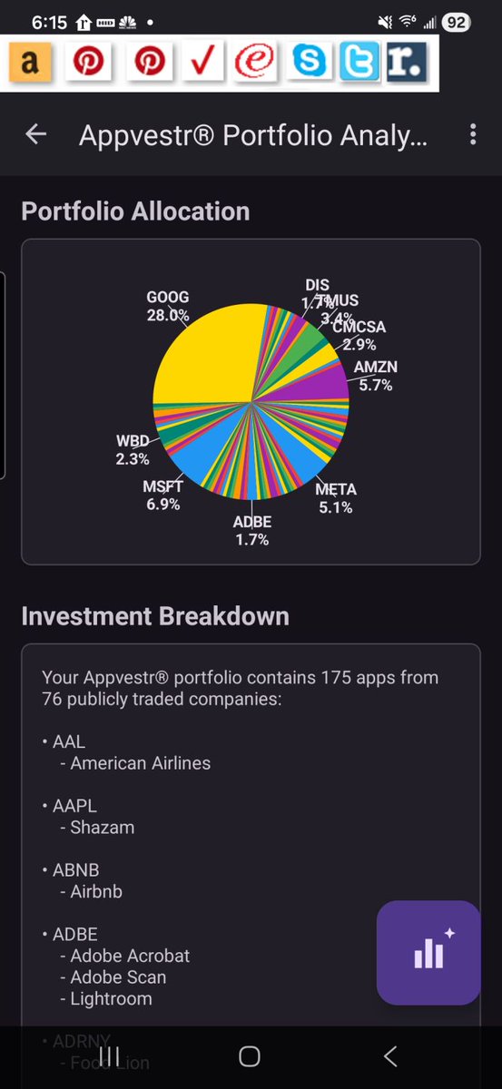 SnookRogerThat's tweet photo. TGIFF (Thank Goodness It's Friday #Finance)! Appvestr LLC https://t.co/jwDJEZz4HF discovers the portfolio that's right under your nose/thumbs: publicly traded companies whose apps you have on your #Android device! See your next portfolio: https://t.co/yk8vo90C2I