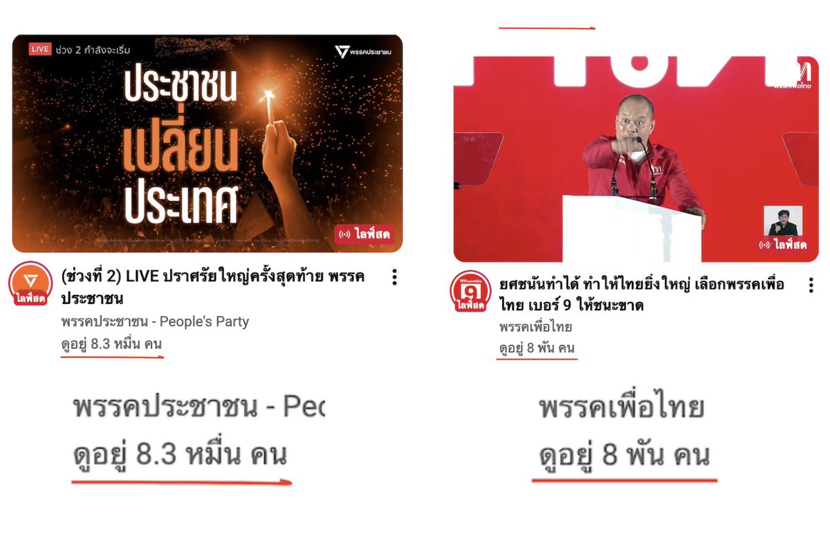 janthawoot's tweet image. โคตรห่างชั้น ต่างกัน 10 เท่า ไลฟ์พร้อมกัน