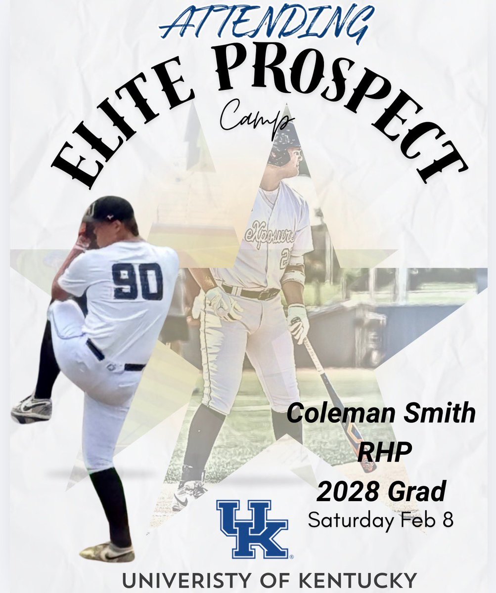 CoachGeneBowles's tweet photo. THIS WEEKEND: Coleman Smith @ColemanSmith26 will be attending @UKBaseball February Elite Prospect Camp https://t.co/aBguisuxsK