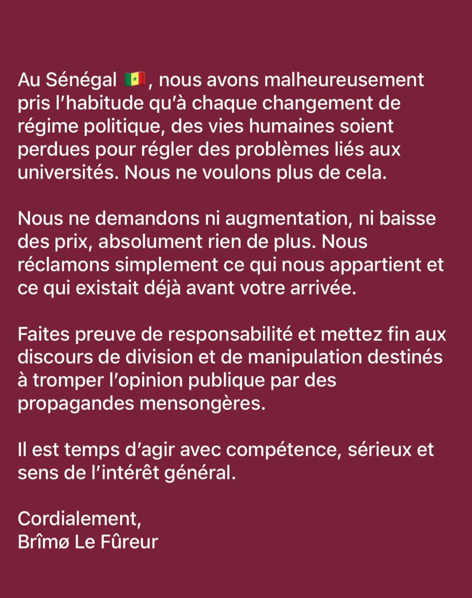 les bourses ne sont pas un luxe, c'est un droit social essentiel pour étudier dignement (logement, nourriture, transport, livres).
#UCAD
