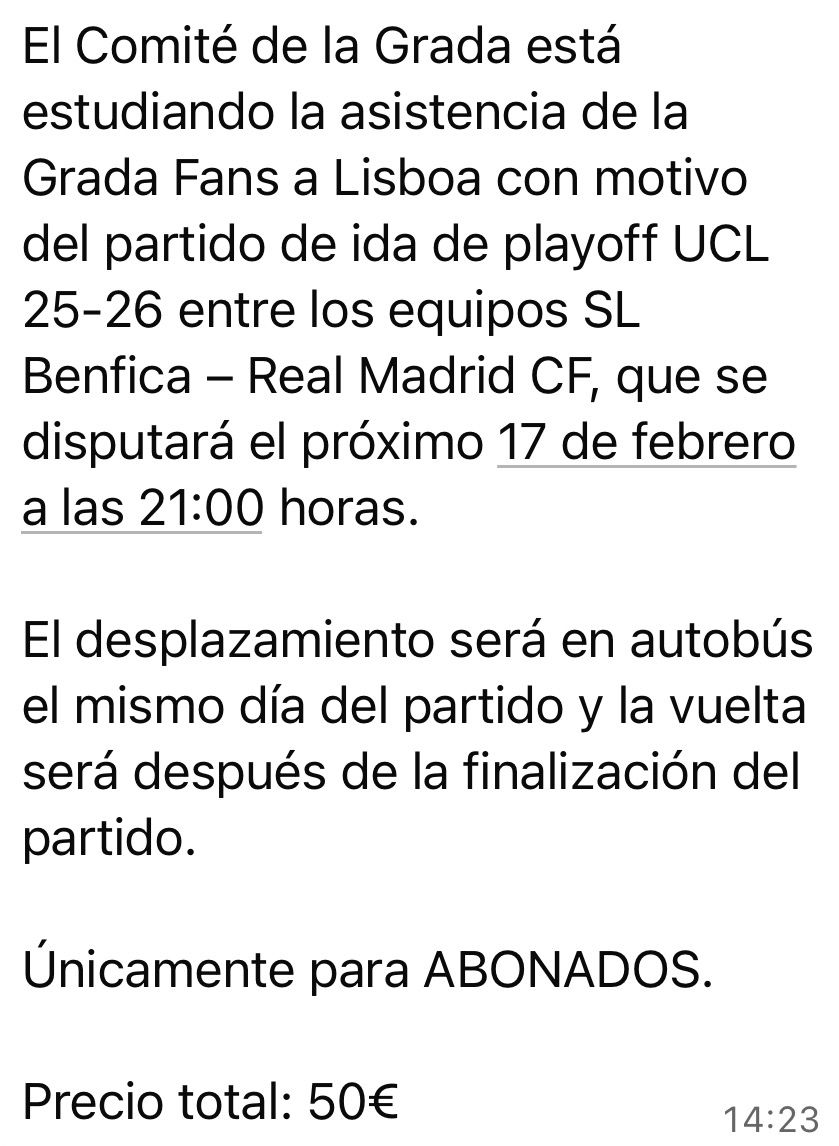 Este es el trato que recibe la Grada Fans subvencionada del Real Madrid.
Socios y peñistas, discriminados y pagando más.
El club de los "socios" de Florentino Pérez y su séquito.
¿Hasta cuándo?