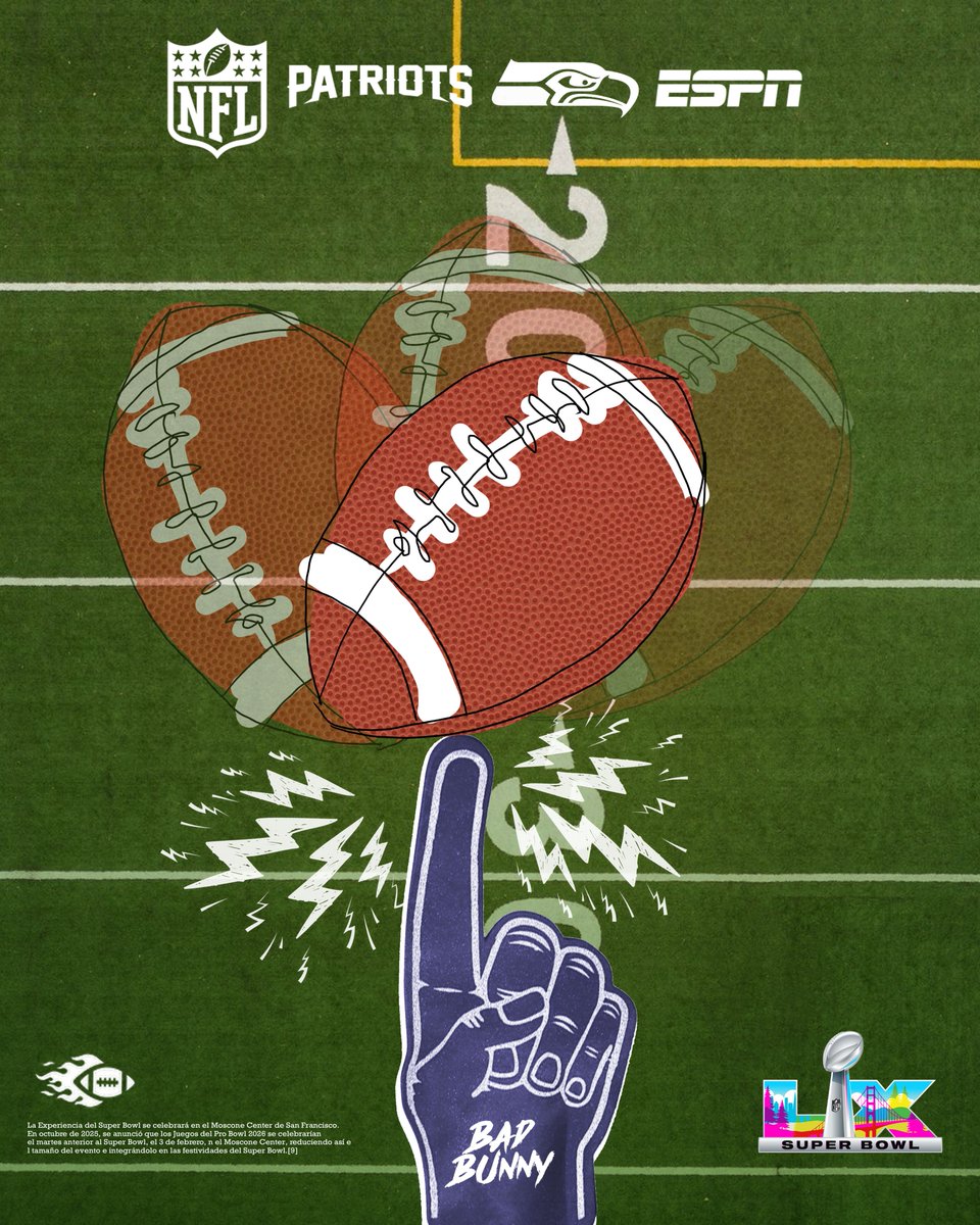 EL SUPER BOWL DEL CONEJO MALO
<a href="/NFL/">NFL</a> <a href="/badbunnyfiles/">໊</a> <a href="/Patriots/">New England Patriots</a> <a href="/Seahawks/">Seattle Seahawks</a> <a href="/SuperBowl/">Super Bowl</a> <a href="/ESPNDeportes/">ESPN Deportes</a> 
#SuperBowl #BadBunny #NFLHonors