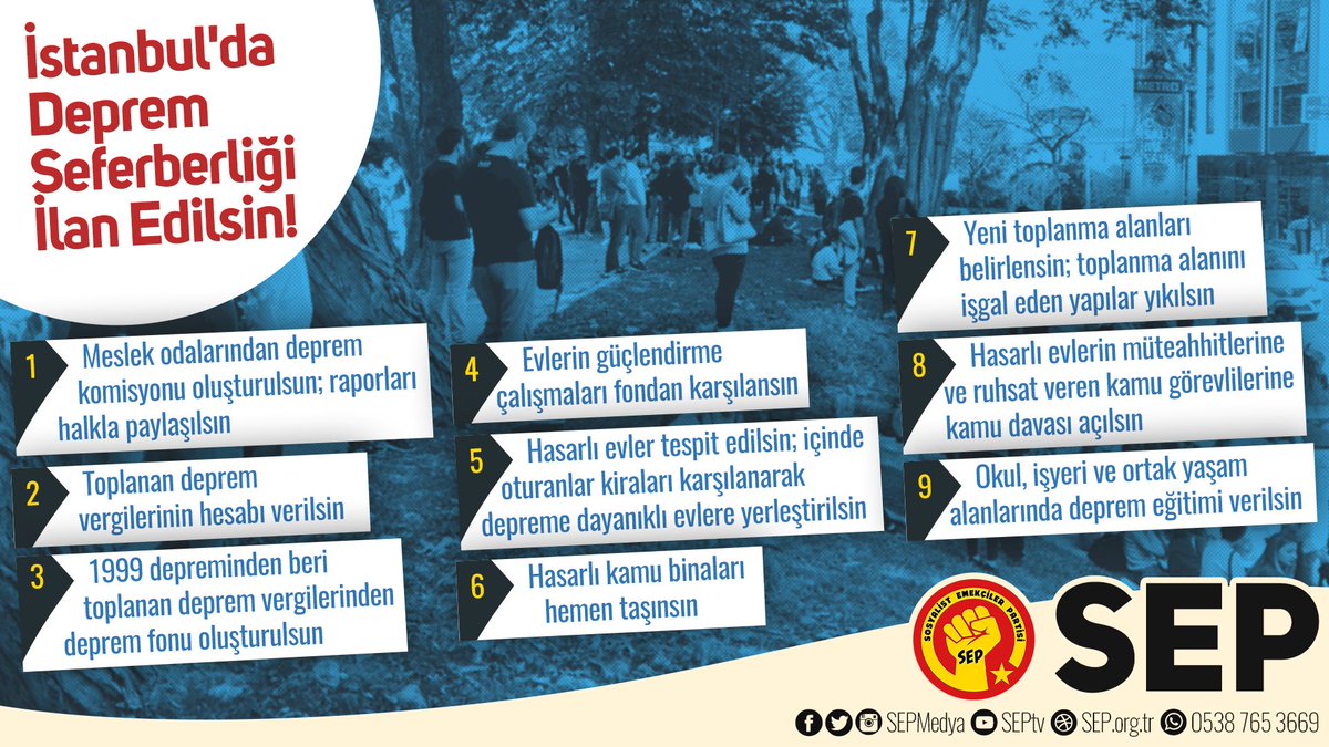 Deprem değil; batasıca düzeniniz öldürüyor!
Ülkede her kuşak yeni bir deprem acısını hafızasına kazıdı. 1999 Gölcük, 2011 Van, 2020 Elazığ ve İzmir, 2023 Maraş…
Olası bir İstanbul depremi için uyarı üstüne uyarı dinliyoruz. Bu topraklarda deprem uzak geleceğin değil bugünün