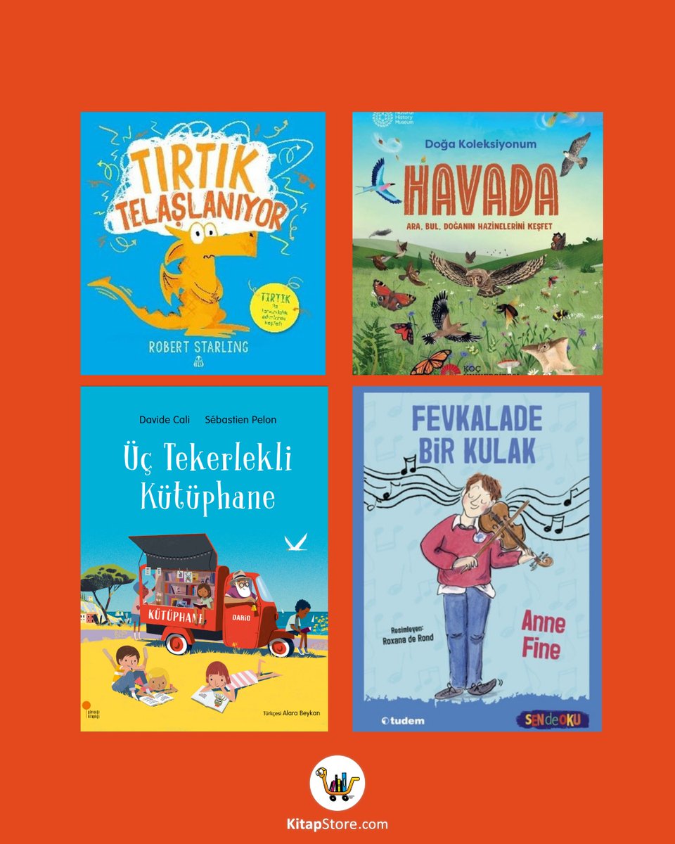 kitapstorecom's tweet image. 📚 Çocuk Okurlar İçin Harika Kitaplar! ✨🌍🐰

Bu hafta yolları kitaplarla şenlendiren üç tekerlekli bir kütüphaneyle dostluğun peşine düşecek, gürültü sanılan bir yeteneğin müziğe dönüşümüne tanık olacak, endişeleriyle yüzleşen Tırtık’la cesareti keşfedecek ve başını kaldırıp…