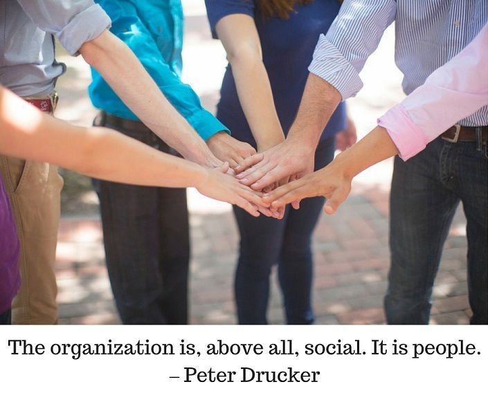Employee Engagement Quote by Peter Drucker: The organization is, above all... #EmployeeEngagement